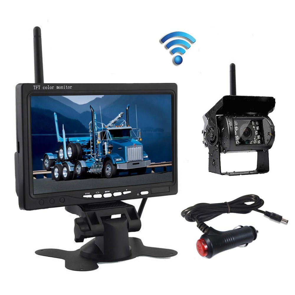 Wireless backup camera system with 7 inch monitor