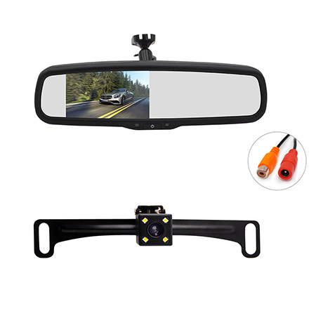 4.3'' car rear view mirror backup camera system